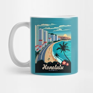 Vintage Travel Poster - Honolulu Mug